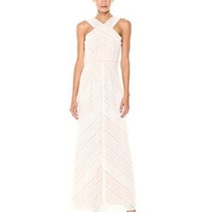 BCBGMaxAzria Bernadette white lace maxi dress